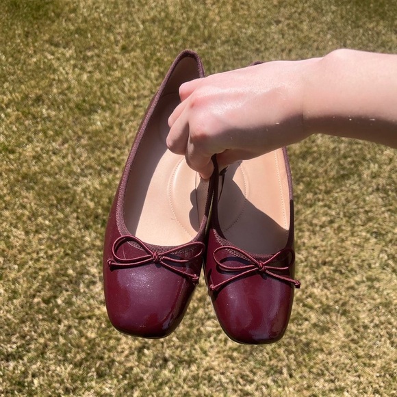 Time and Tru Maroon Ballet Flats - Picture 1 of 5